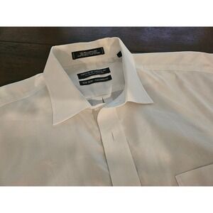 Forsyth of Canada Dress Shirt Mens 17 32/33 White Non Iron Tailored Fit